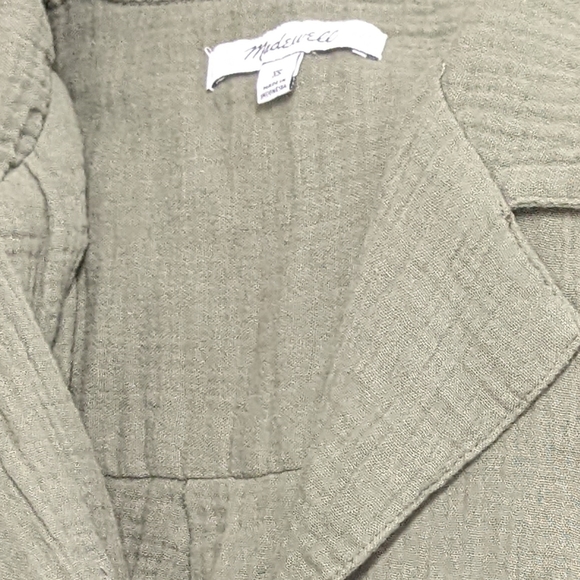 MADEWELL ARMY GREEN SHORT SLEEVE SHORTS JUMP SUIT - Picture 2 of 3